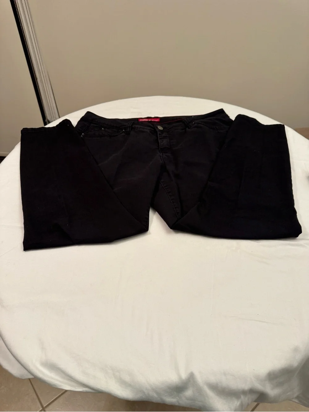 Royalty For Me Black Women’s Slim Jeans with Red Trim